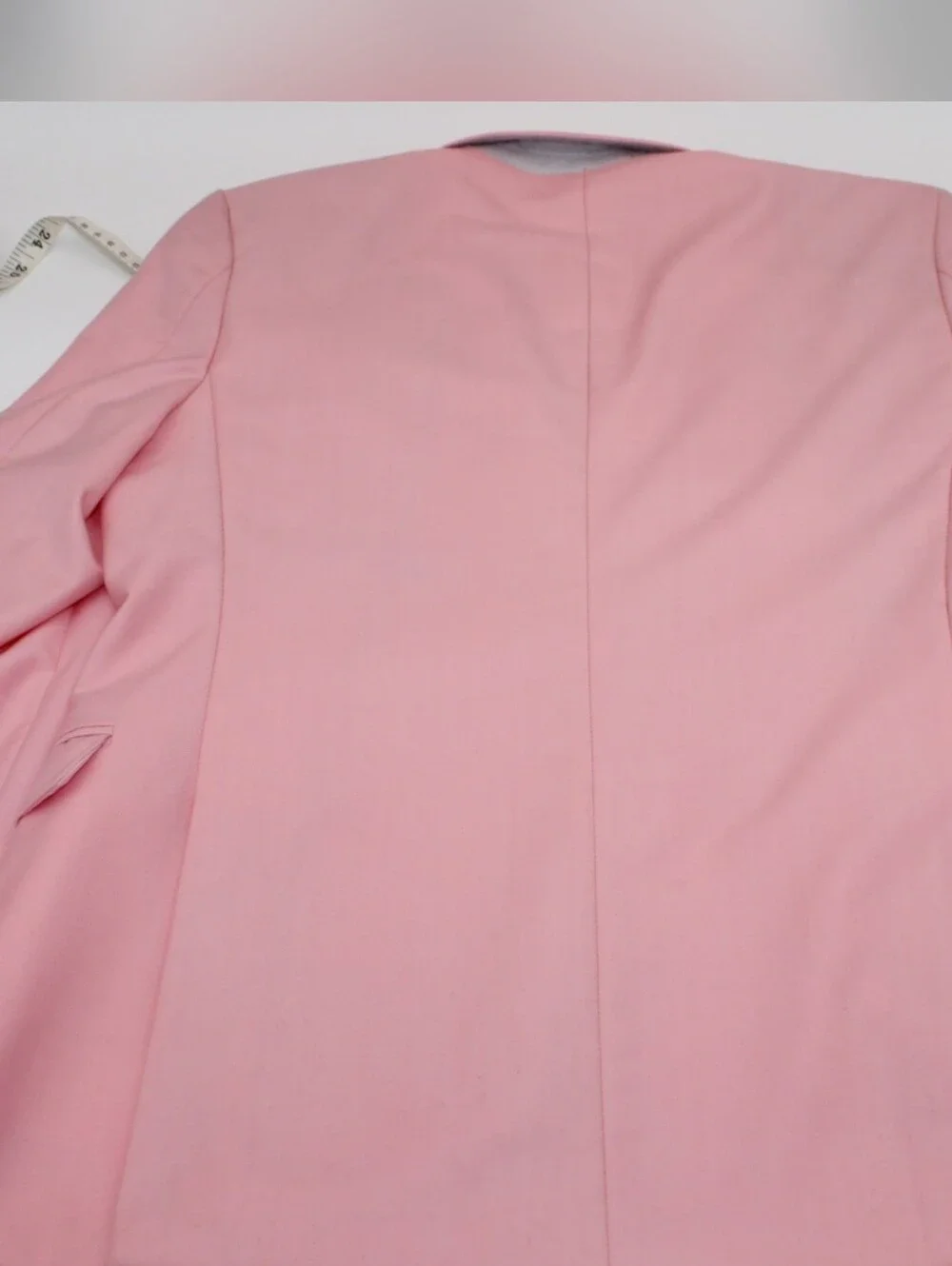 MOGU Pink Double Breasted 2-Piece Suit 30/29 Custom Cross Patches Prom Wedding
